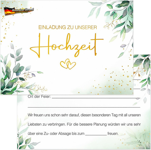 Hochzeitseinladungskarten set - hochzeitseinladungskarten,