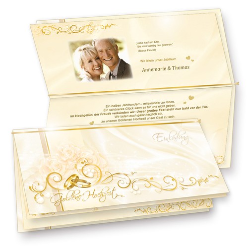 Einladung goldene hochzeit - einladung, 10