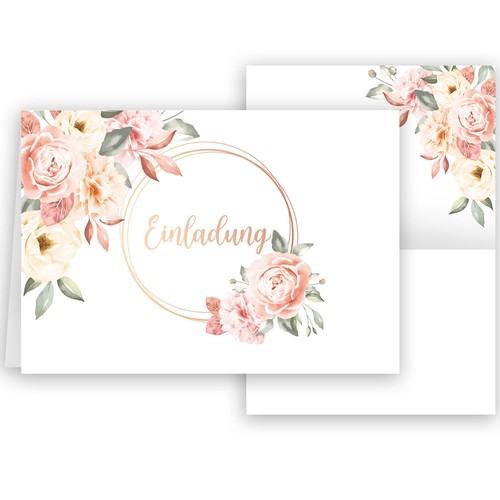 Einladungskarten set rosa - einladungskarten,