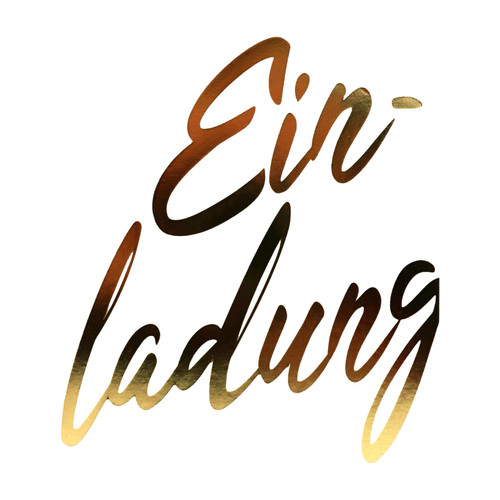Einladung mit goldfarbener