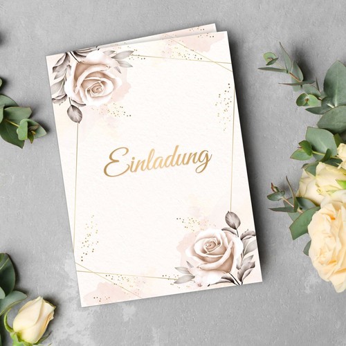 Einladungskarten set rosa - einladungskarten,
