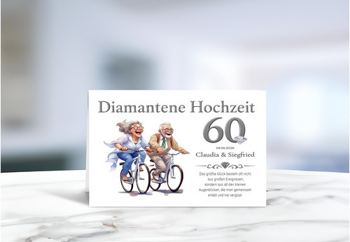 Diamantene hochzeit karte - diamantene,