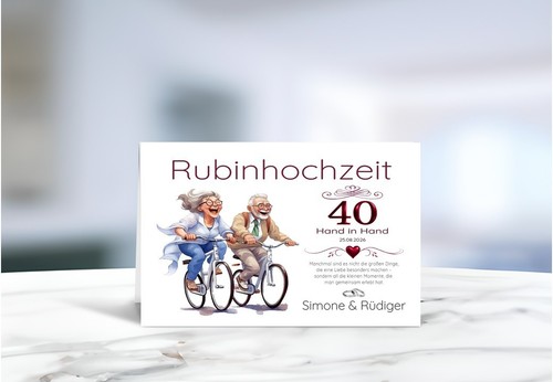 Rubinhochzeit karte 11 - rubinhochzeit, –