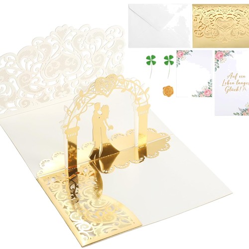 Pop hochzeitskarte gold - up,