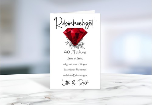 Rubinhochzeit karte 6 - karte, –